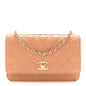 Lambskin Quilted Trendy CC Wallet On Chain WOC Camel
