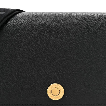 Coated Canvas Calfskin Vintage Check Medium Note Crossbody Bag Black