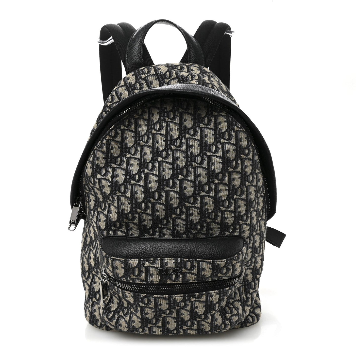 Oblique Calfskin Rider Kid's Backpack Beige Black