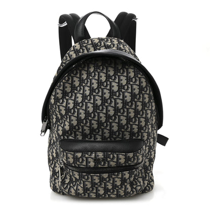 Oblique Calfskin Rider Kid's Backpack Beige Black