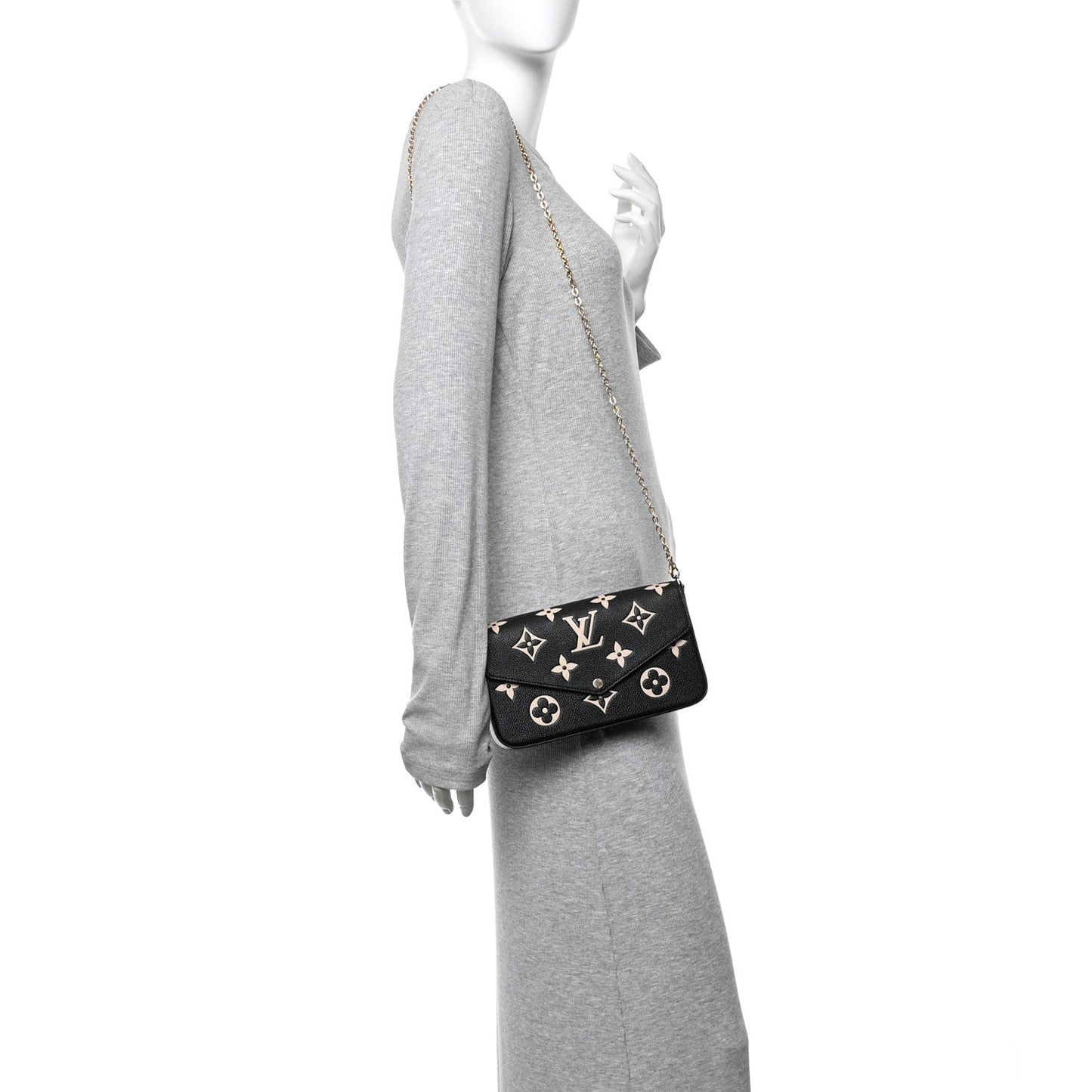 Empreinte Monogram Giant Felicie Pochette Black Beige