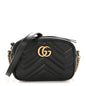 Calfskin Matelasse Mini GG Marmont Chain Shoulder Bag Black