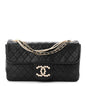 Lambskin Medium Westminster Pearl Flap Black