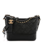 Aged Calfskin Quilted Small Gabrielle Hobo Black