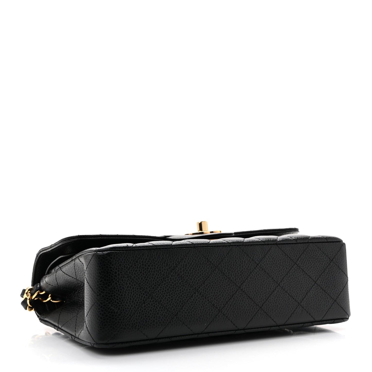 Caviar Quilted Small Double Flap Black