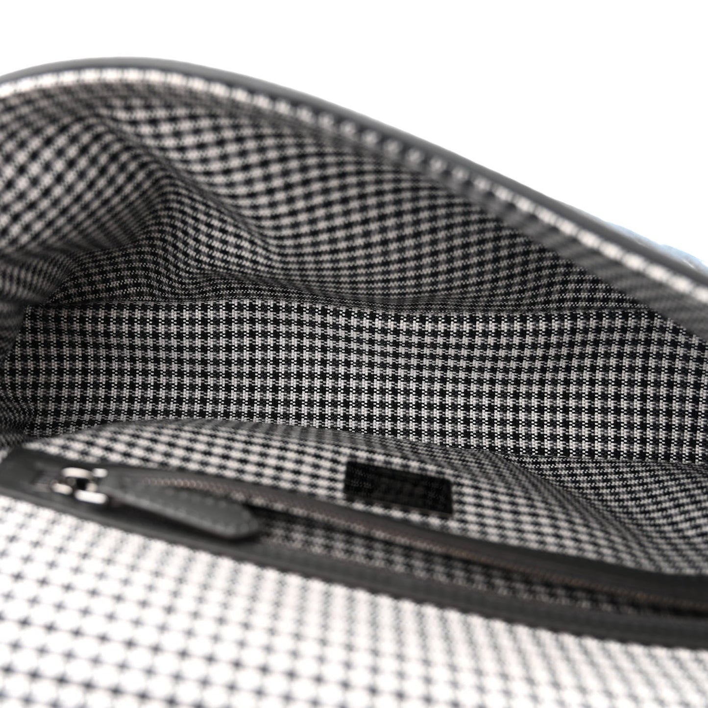 Wool Vitello King Houndstooth FF Embroidered Baguette Grigio Anthracite