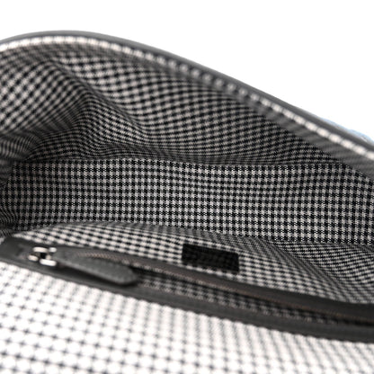Wool Vitello King Houndstooth FF Embroidered Baguette Grigio Anthracite