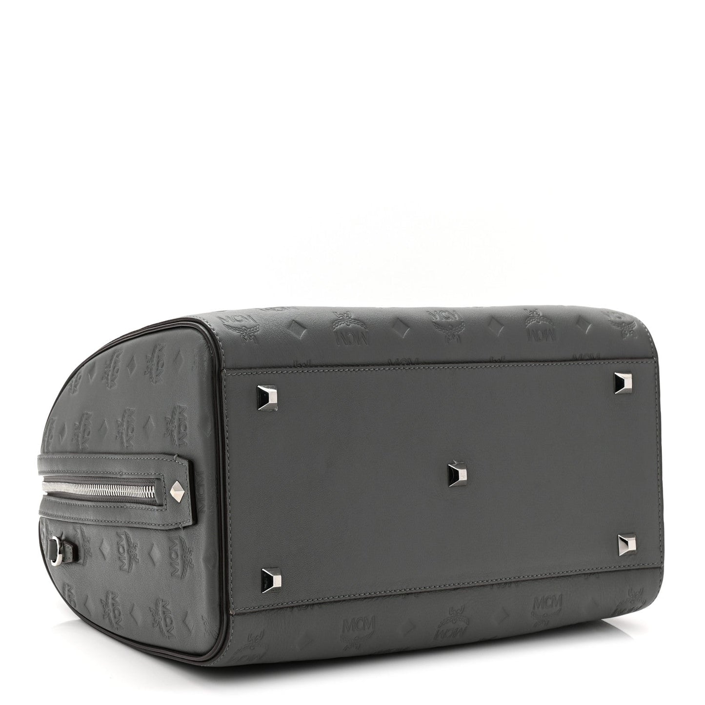 Calfskin Ottomar Monogram Essential Boston Bag Grey