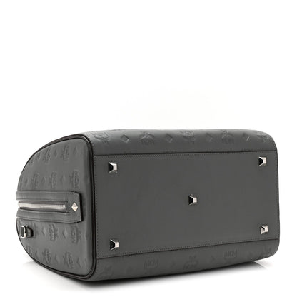 Calfskin Ottomar Monogram Essential Boston Bag Grey