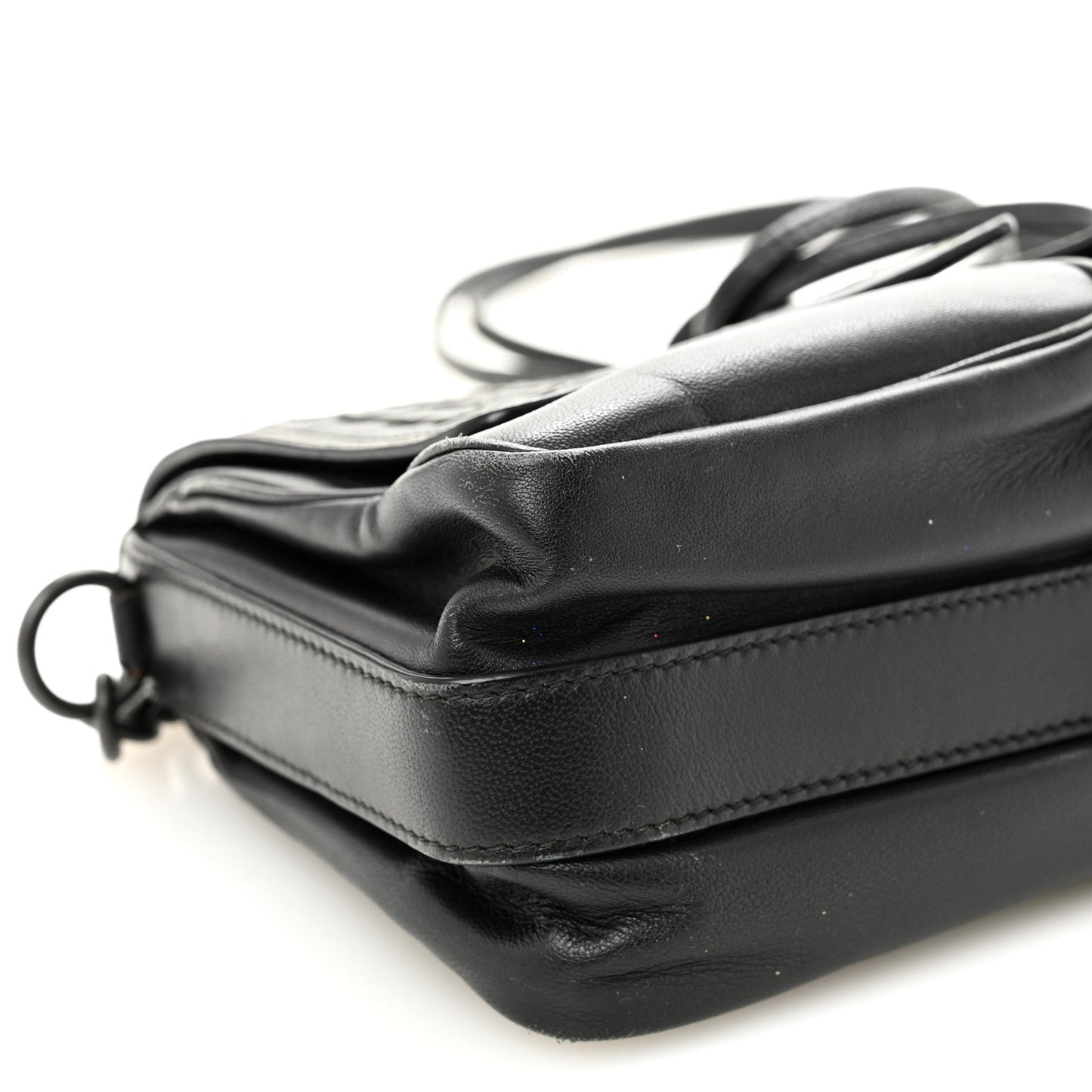 Nappa Intrecciato Small Double Pocket Flap Black