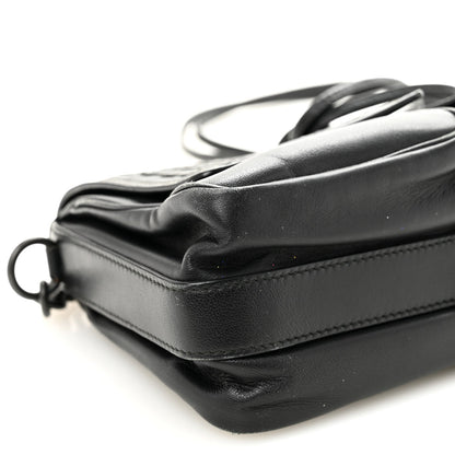 Nappa Intrecciato Small Double Pocket Flap Black