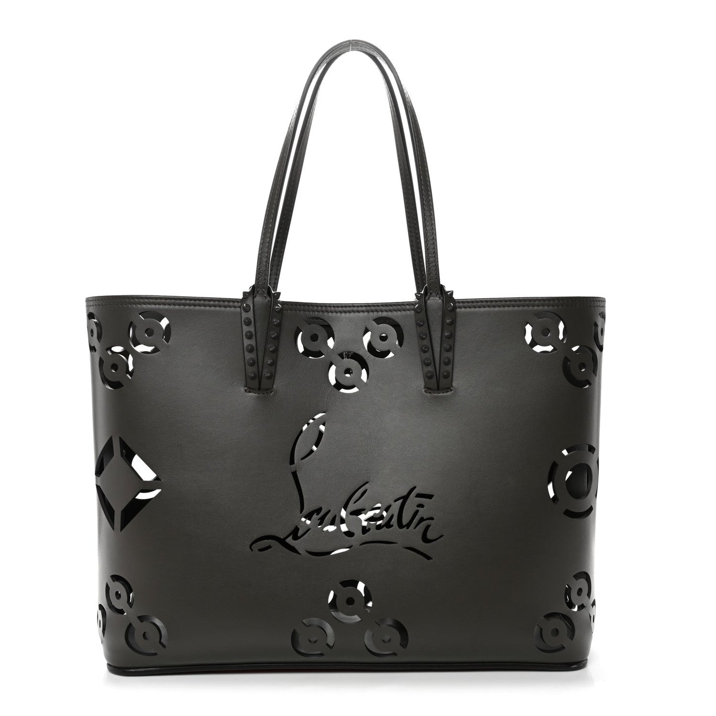 Calfskin Paris CL Logo Perforated Cabata Tote Rocket