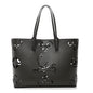 Calfskin Paris CL Logo Perforated Cabata Tote Rocket
