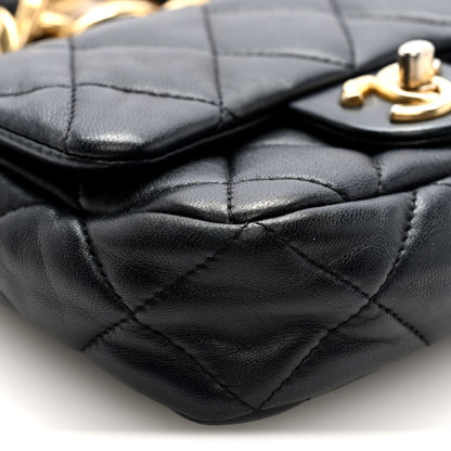 Lambskin Quilted Mini CC Funky Town Flap Black