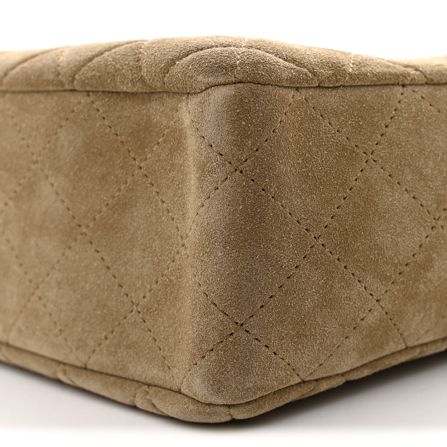 Suede Quilted Camerissimo Case Dark Beige