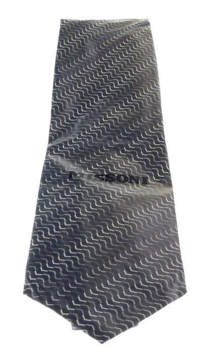 Missoni U5067 Navy/Silver Sharkskin 100% Silk Tie