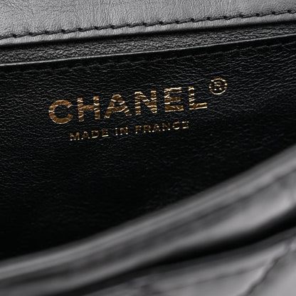 Aged Calfskin Quilted 2.55 Reissue Chain Waist Bag Black