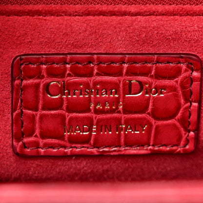 Alligator Gradient Medium Lady Dior Red