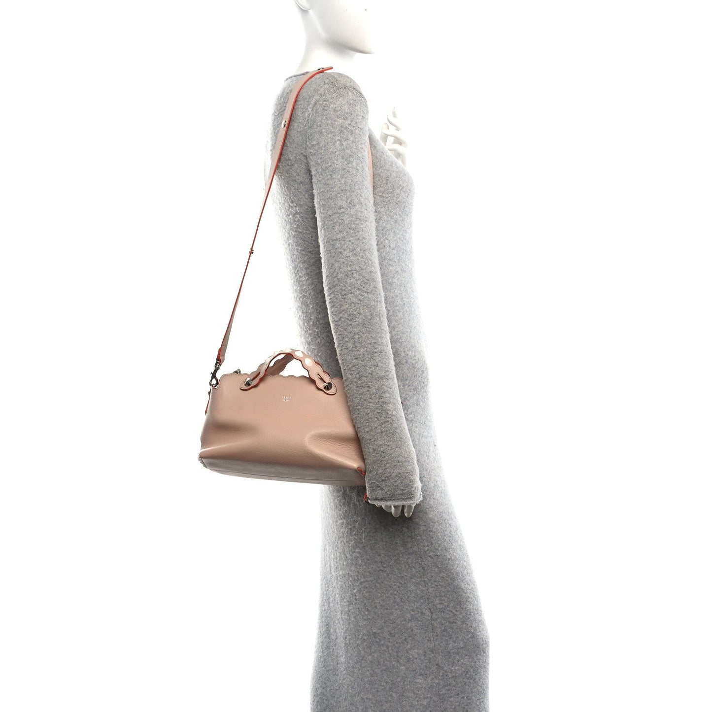 Vitello Dolce Scalloped Studded Medium By The Way Boston Bag Plaster