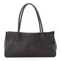 Grained Calfskin E/W Top Handle Bag Deep Brown