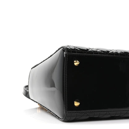 Patent Cannage Medium Lady Dior Black