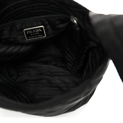 Tessuto Nylon Saffiano Flat Messenger Bag Black