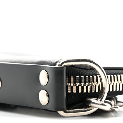 Calfskin Chain Cuff Wristlet Wallet Black