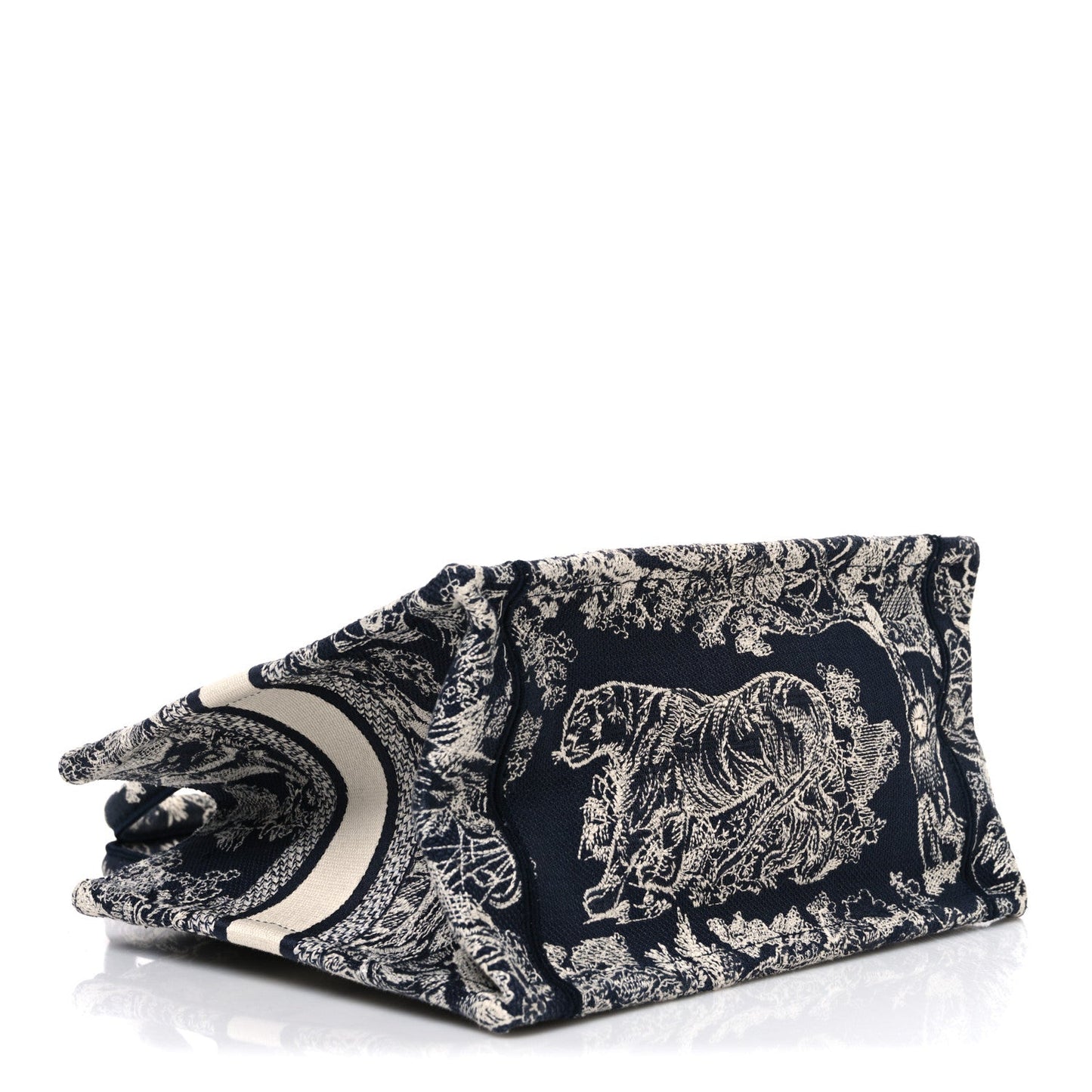 Canvas Embroidered Small Dioriviera Toile De Jouy Book Tote Blue