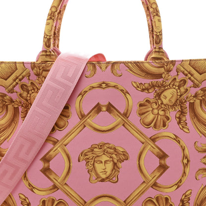 Canvas Baroque Print Medusa Large Tote Pink