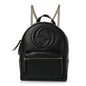 Pebbled Calfskin Soho Chain Backpack Black
