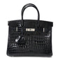 Shiny Porosus Crocodile Birkin 30 Bleu Marine