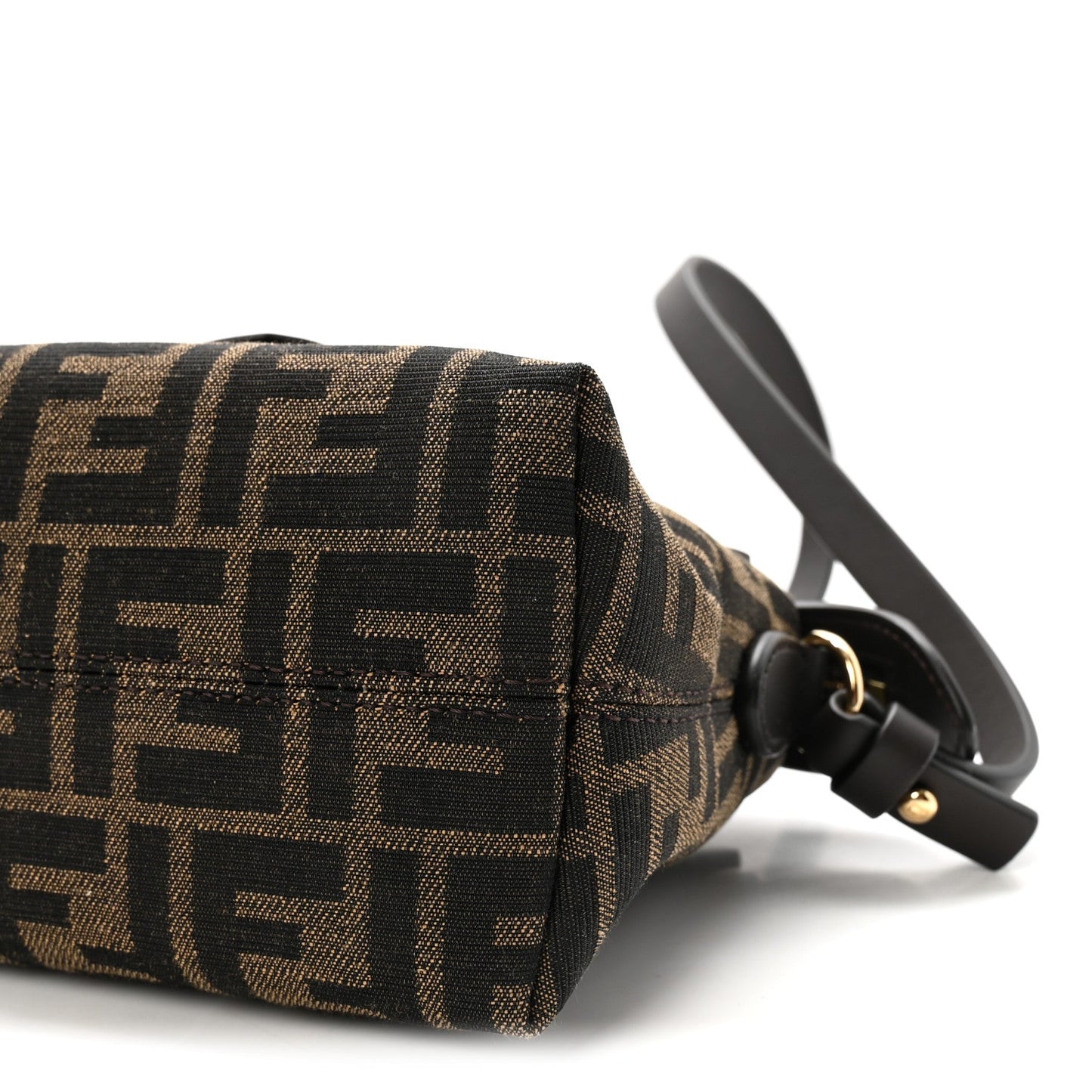 Vitello Grace Jacquard FF Mini By The Way Boston Bag Tobacco Moro Ebano