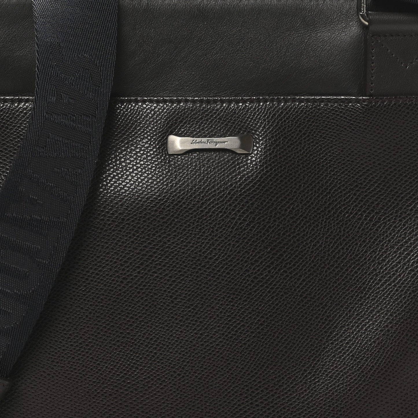 Stamped Calfskin Crossbody Bag Brown