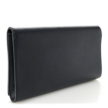 Calfskin Monogram Large Belle De Jour Clutch Navy