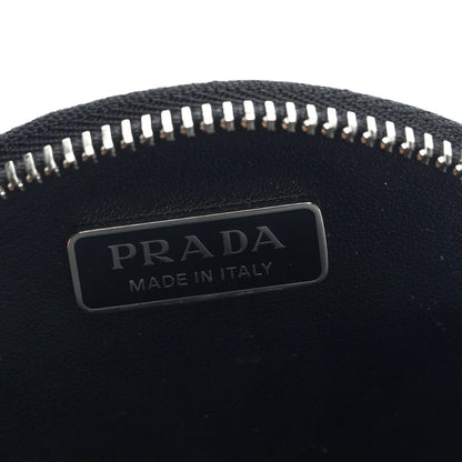Spazzolato Round Chain Coin Crossbody Pouch  Black