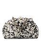 Lambskin Pony Hair Printed Clutch With Chain Black White