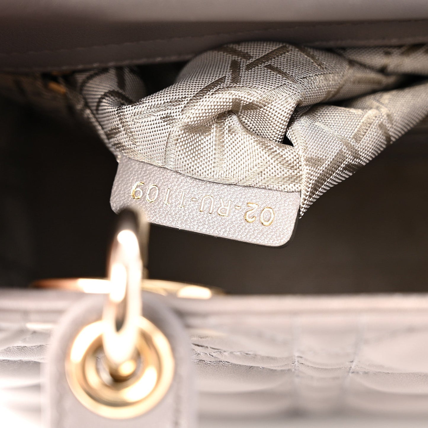 Lambskin Cannage Small Lady Dior Grey