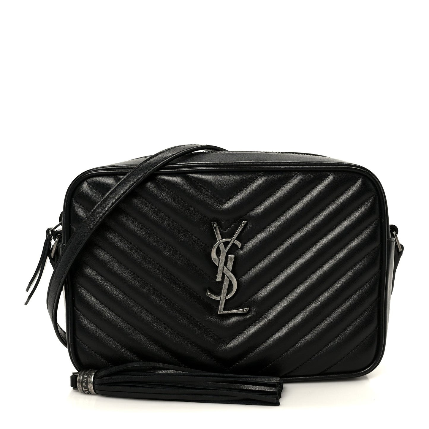 Calfskin Matelasse Monogram Lou Camera Bag Black