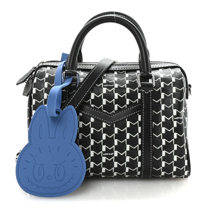 X KASING LUNG Calfskin Canvas M Labubu Boston Bag Black Multicolor