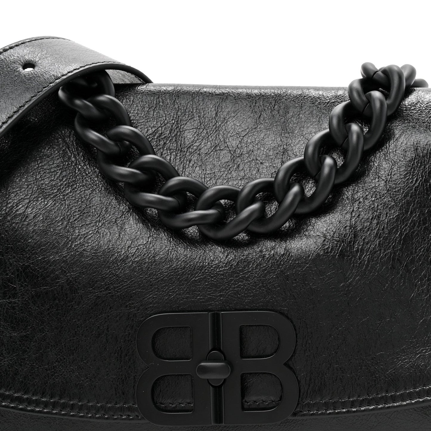 Calfskin Medium BB Soft Flap Bag Black