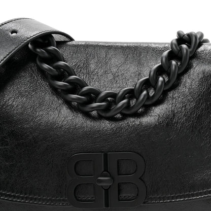 Calfskin Medium BB Soft Flap Bag Black