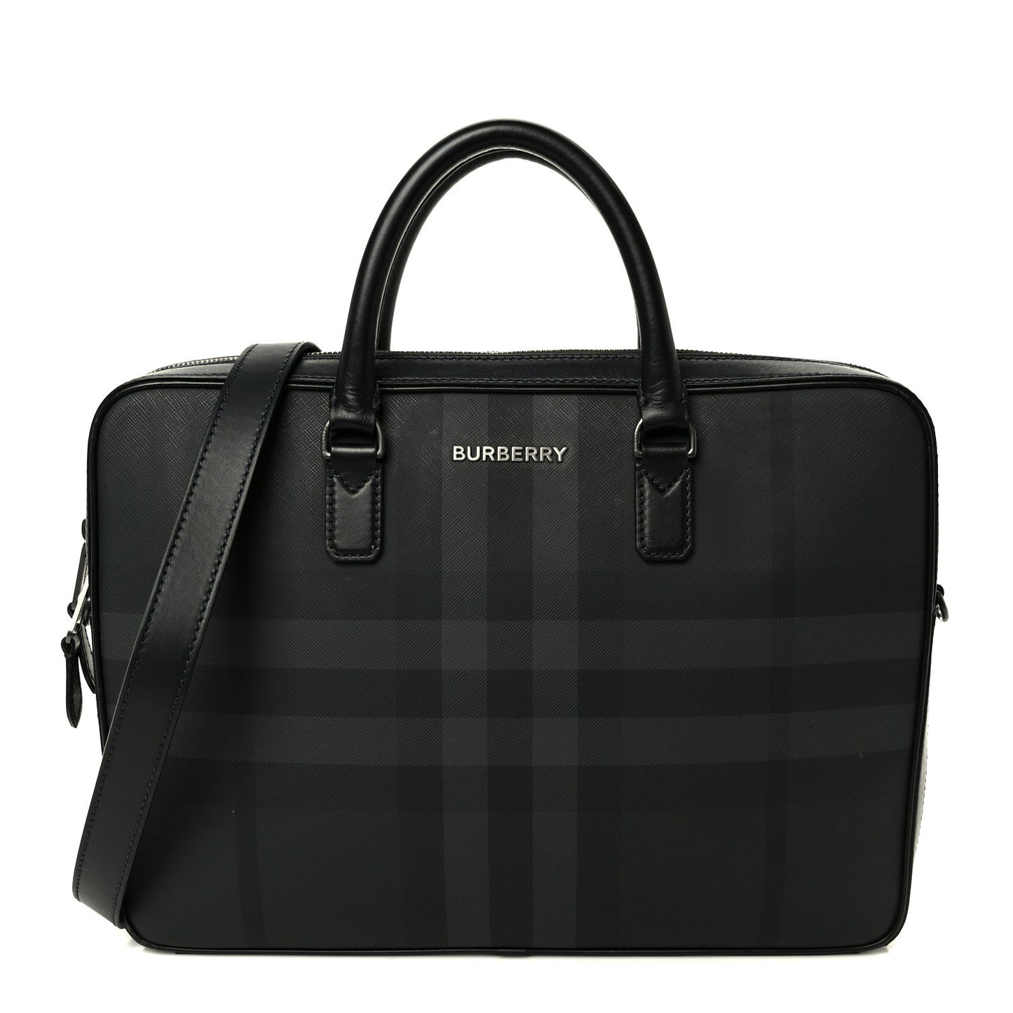 London Check Ainsworth Briefcase Dark Charcoal