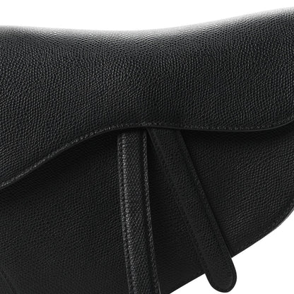 Grained Calfskin Saddle Bag Black
