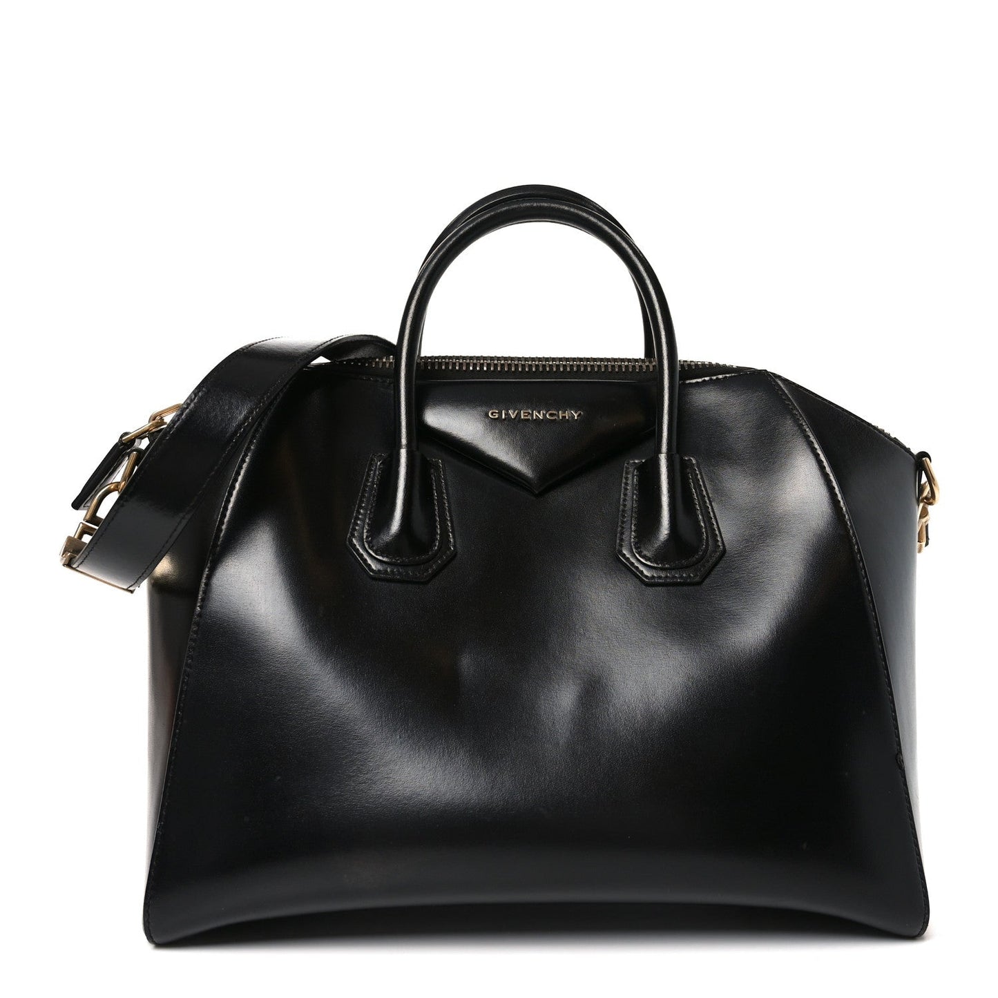 Shiny Lord Calfskin Medium Antigona Black