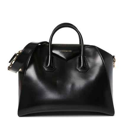 Shiny Lord Calfskin Medium Antigona Black