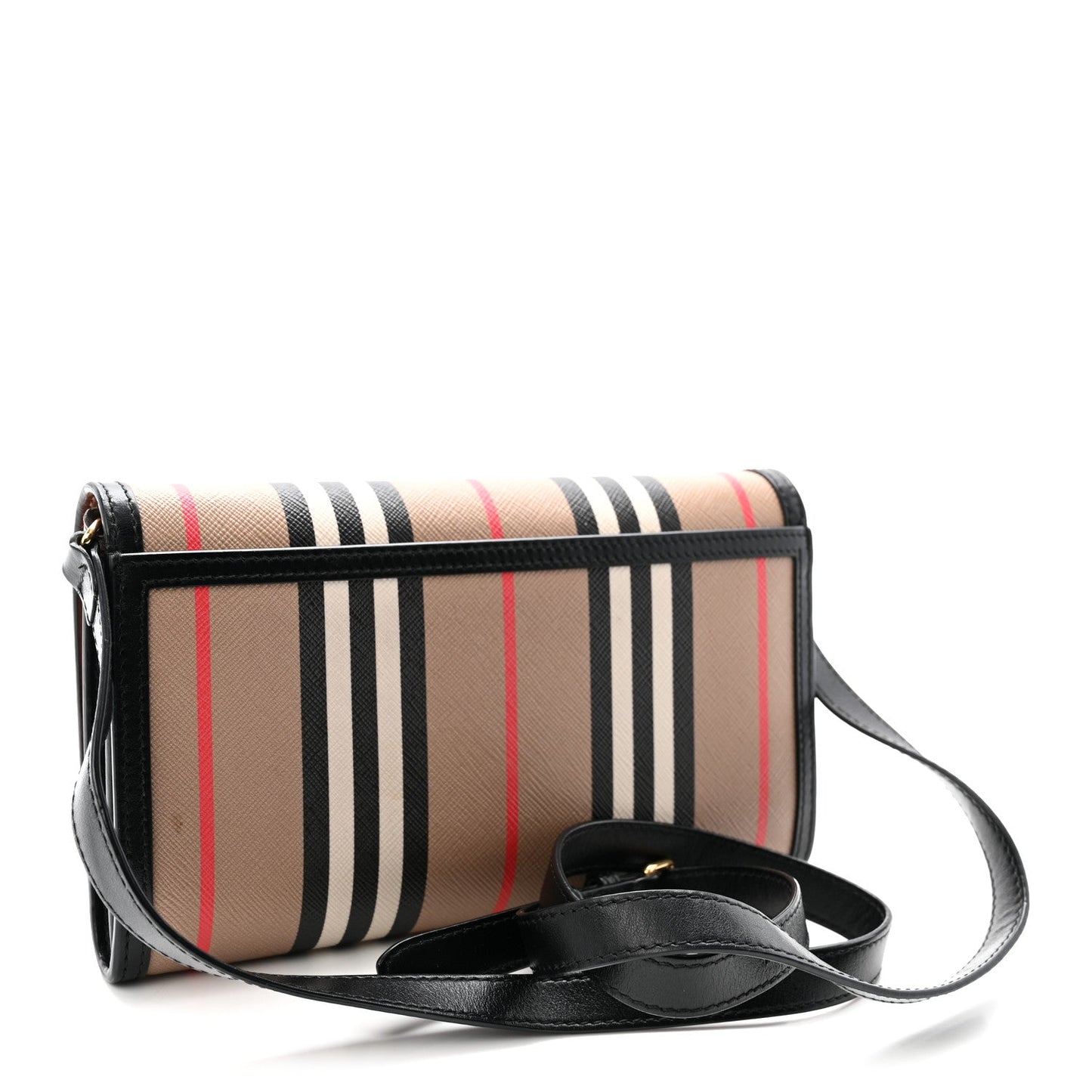 E-Canvas Icon Stripe Hannah Wallet With Detachable Strap Archive Beige
