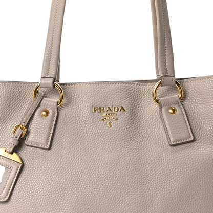 Vitello Daino Side Zip Shopper Tote Pomice