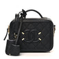 Caviar Quilted Small CC Filigree Vanity Case Black