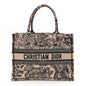Canvas Embroidered Medium Dioriviera Toile De Jouy Book Tote Black