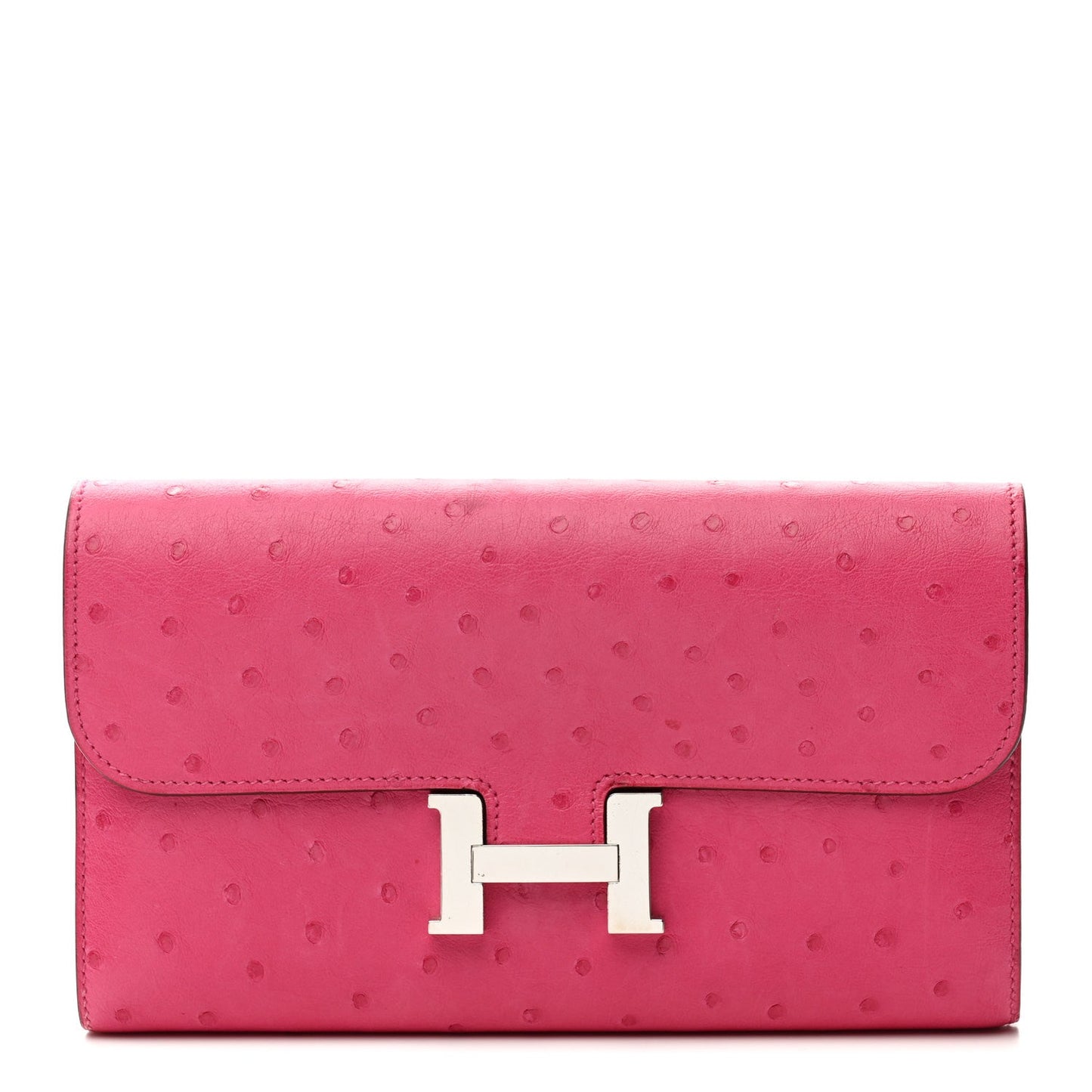 Ostrich Constance Long Wallet Rose Tyrien
